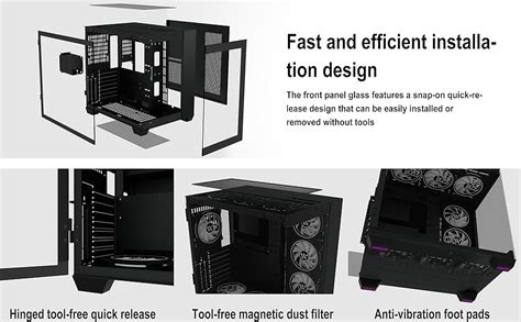 Amanson Pc Case Atx Mid Tower Tempered Glass Gaming Computer Case H03