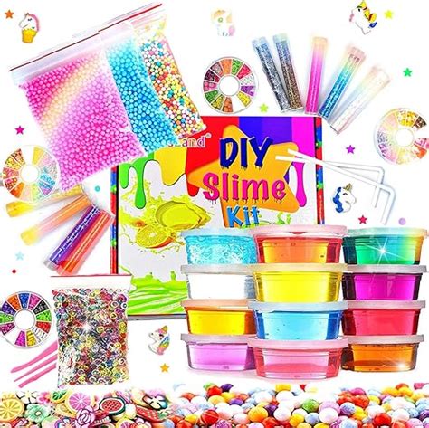 Fluffy Slime Kit De 12 Colores Crystal Slime Con 10 Botellas De