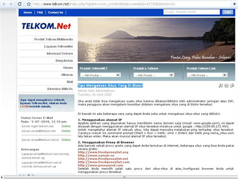 Tips Telkom Membuka Situs Yang Diblokir