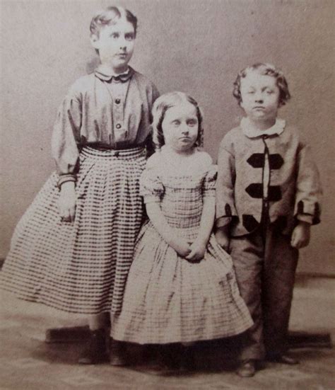 Cdv Photo 3 Cute Victorian Briggs Children Boy Girls Civil War Era