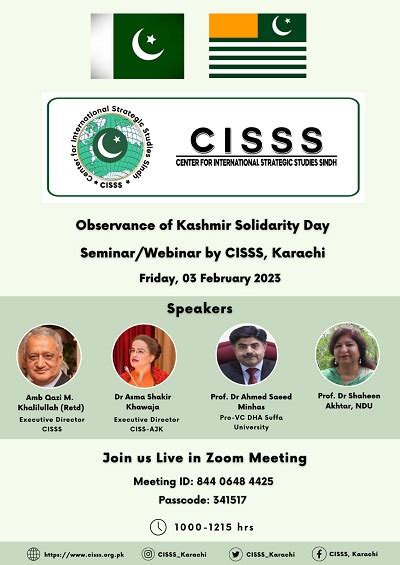 CISSS Seminar Webinar To Observe Kashmir Solidarity Day 03 February