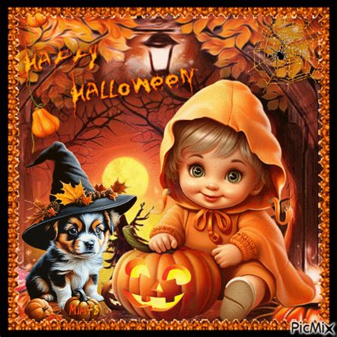 Bébé d Halloween tons noir et orange Christmas Animation Halloween