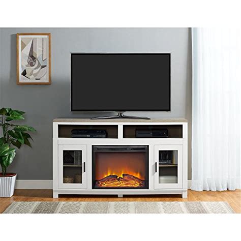 Ameriwood Home Carver Electric Fireplace Tv Stand For Tvs Up To 60″ Wide White Electric