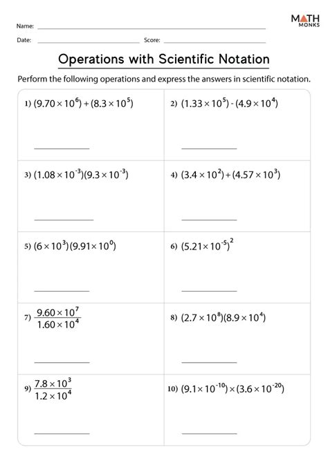 Scientific Notation Worksheets Math Monks Artofit