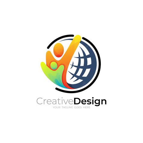 Premium Vector Earth Logo And Charity Design Social Globe Icons