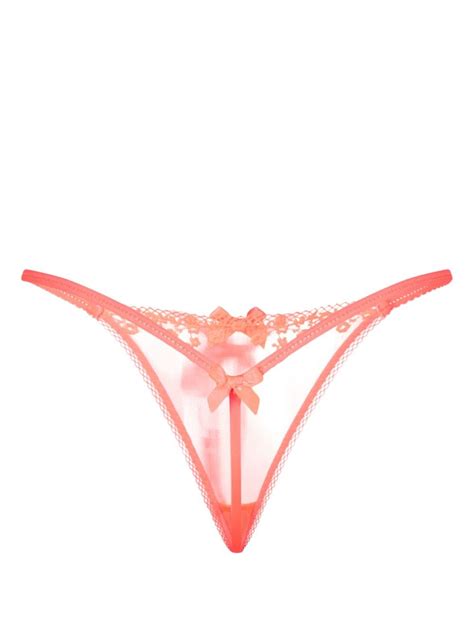 Agent Provocateur Florina Floral Lace Mesh Thong Farfetch