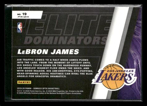 Donruss Optic Lebron James Elite Dominators Holo Ebay