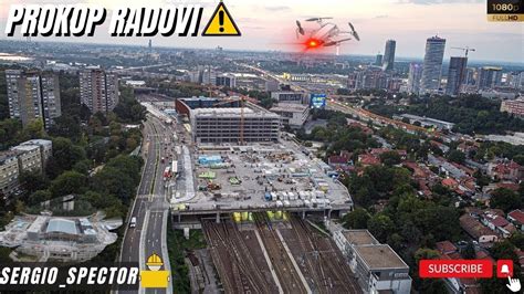 Železnička stanica Beograd Centar Prokop iz vazduha dron video