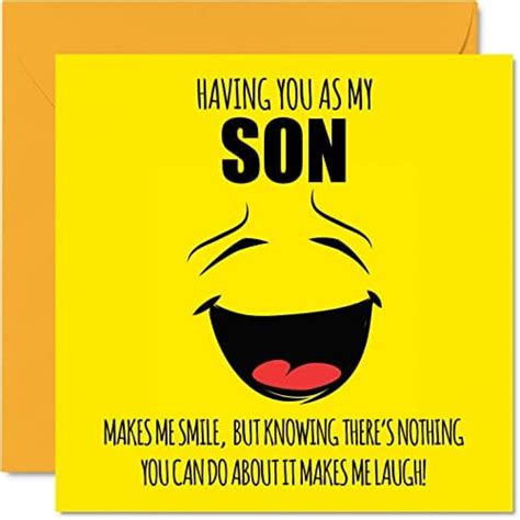 Funny Birthday Cards For Son Make Me Smile Joke Happy Birthday Card