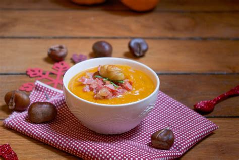 Soupe potimarron châtaignes et bacon Recette Ptitchef