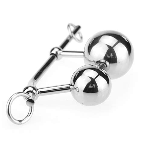 Female Anal Vagina Double Ball Plug In Steel Chastity Belts Rope Hook