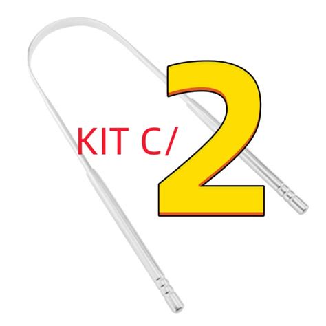 Kit 2 Raspador De Língua De Aço Inoxidável Para Higiene Cuidados