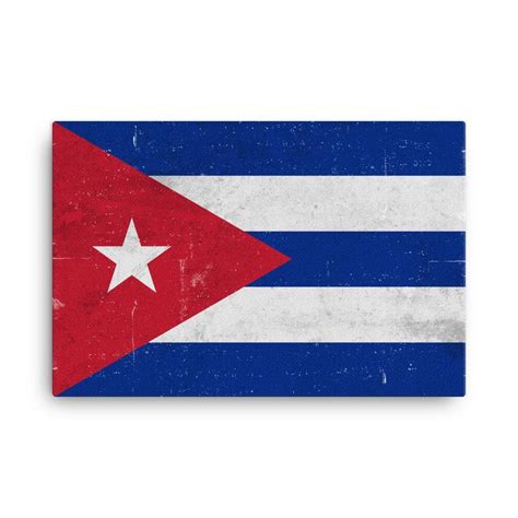 Cuba Flag, Cuba Flag Art, Cuban Flag, Cuba Flag Wall Art, Cuba Canvas ...