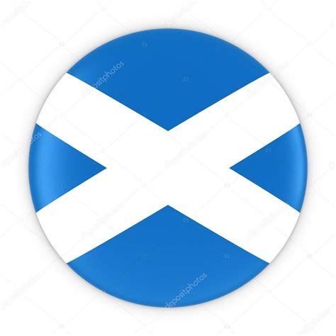 Scottish Flag Button - Flag of Scotland Badge 3D Illustration Stock ...