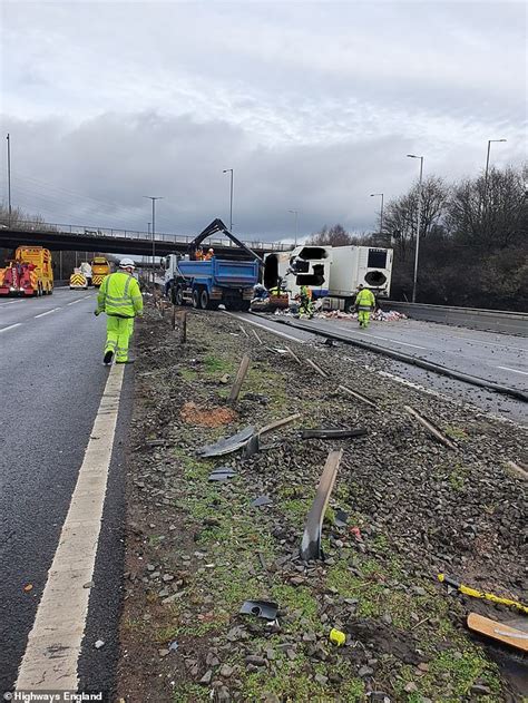 M6 Reopens After Two Lorries Crashed Forcing Motorway To Close Both