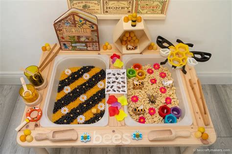 5 Fun And Engaging Bee Sensory Bin Ideas Two Crafty Makers