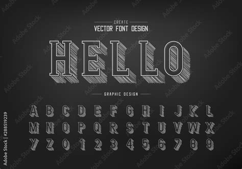 Pencil Sketch Shadow Font And Alphabet Vector Chalk Writing Style