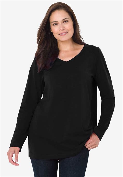 Perfect Long Sleeve Tee For Women Black Woman Within