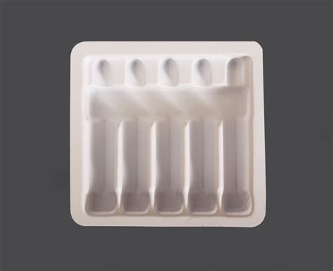 Plastic White HIPS Ampoule Blister Packaging Tray Capacity 5 Ampoules