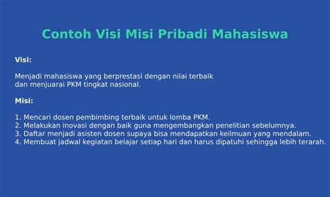 Contoh Visi Misi Pribadi Beserta Pengertian Dan Cara Membuat