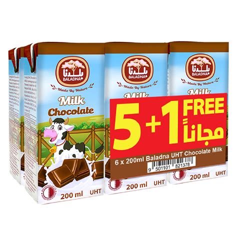 Baladna Chocolate Uht Milk Drink 6 X 200 Ml Online At Best Price Uht