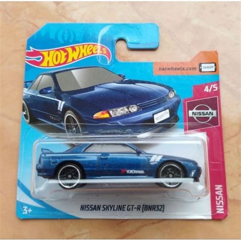 Jual Hot Wheels NISSAN SKYLINE GTR BNR32 Biru YOKOHAMA Short Card Shopee Indonesia