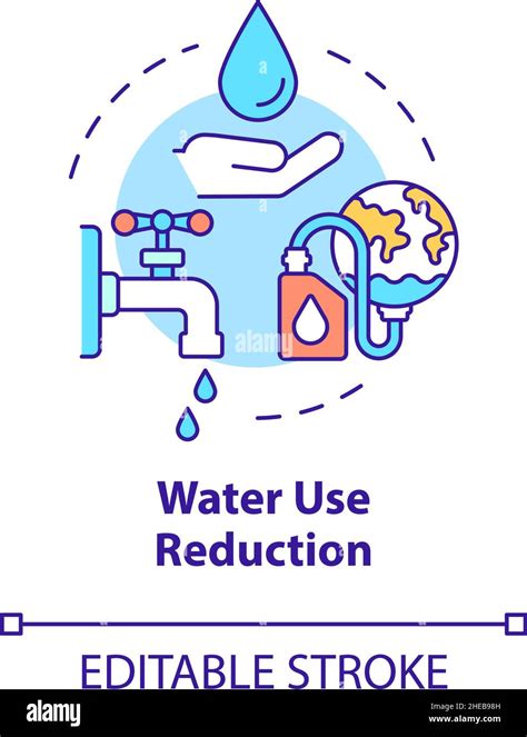 Water Use Reduction Concept Icon Stock Vector Image And Art Alamy