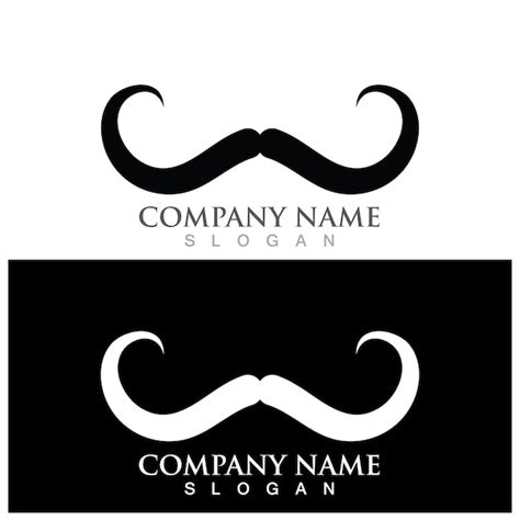 Logotipo De Bigote Y Plantilla Vectorial Vector Premium