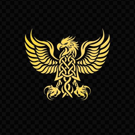 Premium PSD Golden Eagle On A Black Background Free Vector