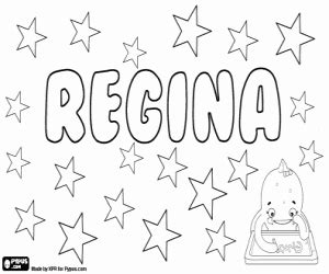 Regina Nombre En Muchos Idiomas Para Colorear Pintar E Imprimir