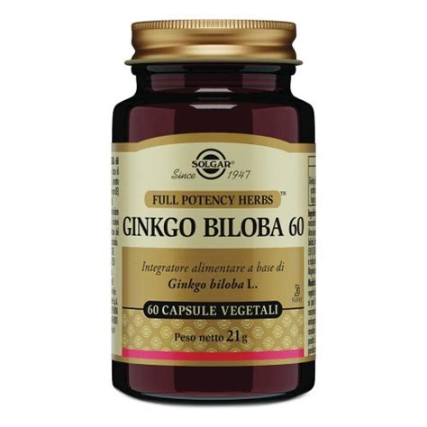 Solgar Ginkgo Biloba 60 Integratore Di Ginkgo Biloba 60 Capsule Vegetali