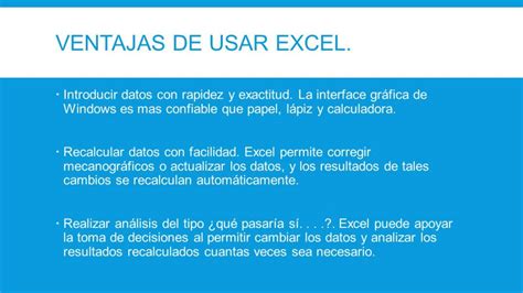 ¿cuáles Son Las Ventajas De Usar Excel Descargar Excel