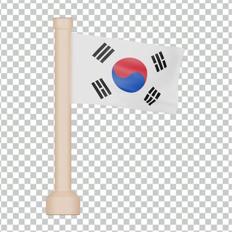 Bandeira da república da coreia ícone 3d PSD Premium