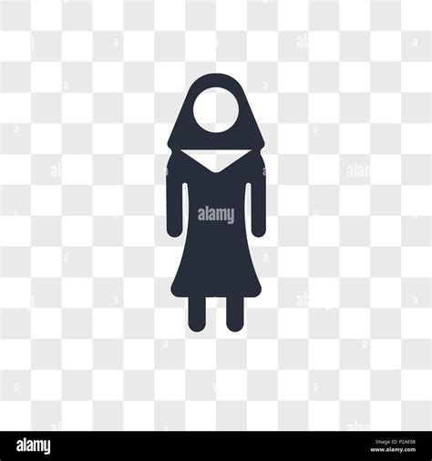 Nun Vector Icon Isolated On Transparent Background Nun Logo Concept