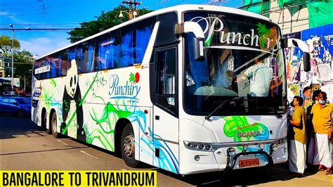 Bangalore To Trivandrum Bus Journey Punchiry Travels Scania Semi