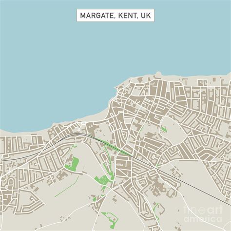 Margate Kent Uk City Street Map Digital Art By Frank Ramspott Pixels