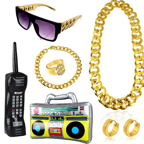 Hip hop disco accessory kit accessories set dress up costume dinner and ...