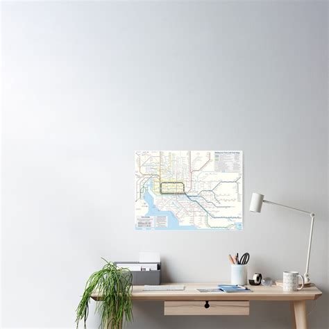 Melbourne Train And Tram Map Poster For Sale By Railmaps Redbubble