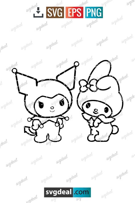 Free My Melody And Kuromi Svg