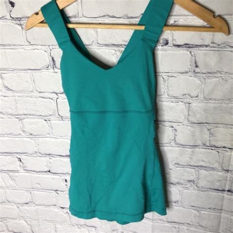 Lululemon Push Your Limits Tank Cross Back Green Built In Support Size