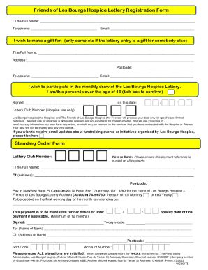 Fillable Online Standing Order Form Friends Of Les Fax Email Print