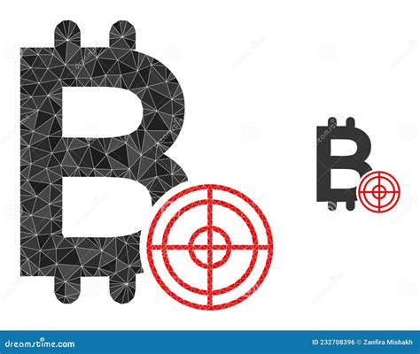 Vector Lowpoly Bitcoin Target Icon Stock Vector Illustration Of Flat