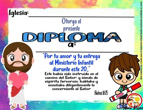 Pin En Diplomas Para El Ministerio Infantil