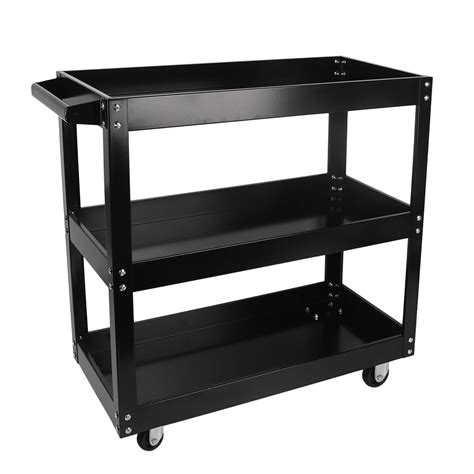 Buy LFGUD 3 Tier Utility Cart Commercial 3 Shelves Steel Service Tool