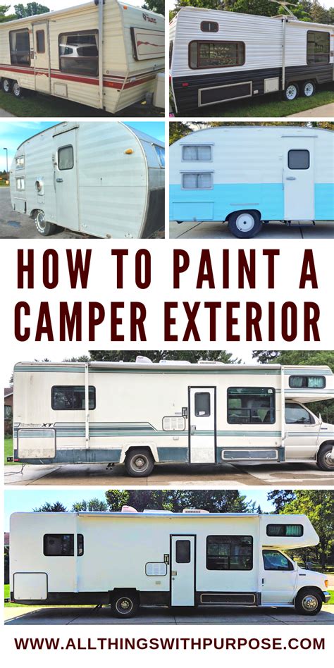 How To Paint The Exterior Of An RV Camper Trailer Remodel Vintage