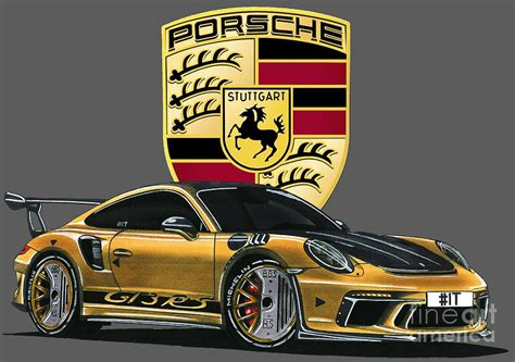 Porsche 911 GT3 RS Drawing by Vladyslav Shapovalenko - Fine Art America