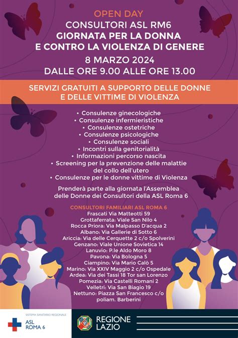 Castelli Romani E Litorale Marzo Open Day Dei Consultori Della Asl