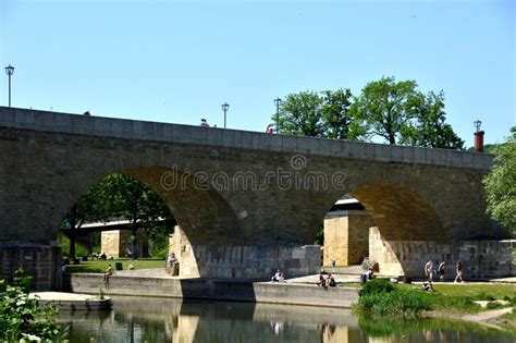 Historical Stone Bridge in the Old Town of Regensburg, Bavaria ...