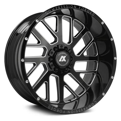 22x12 Axe 2 0 Compression Forged Gloss Black Milled Wheels 6x5 5 And