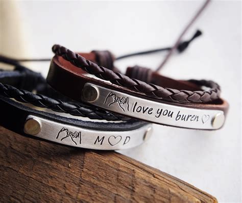 Personalized Couple Bracelets Couple Bracelet Set Leather Etsy